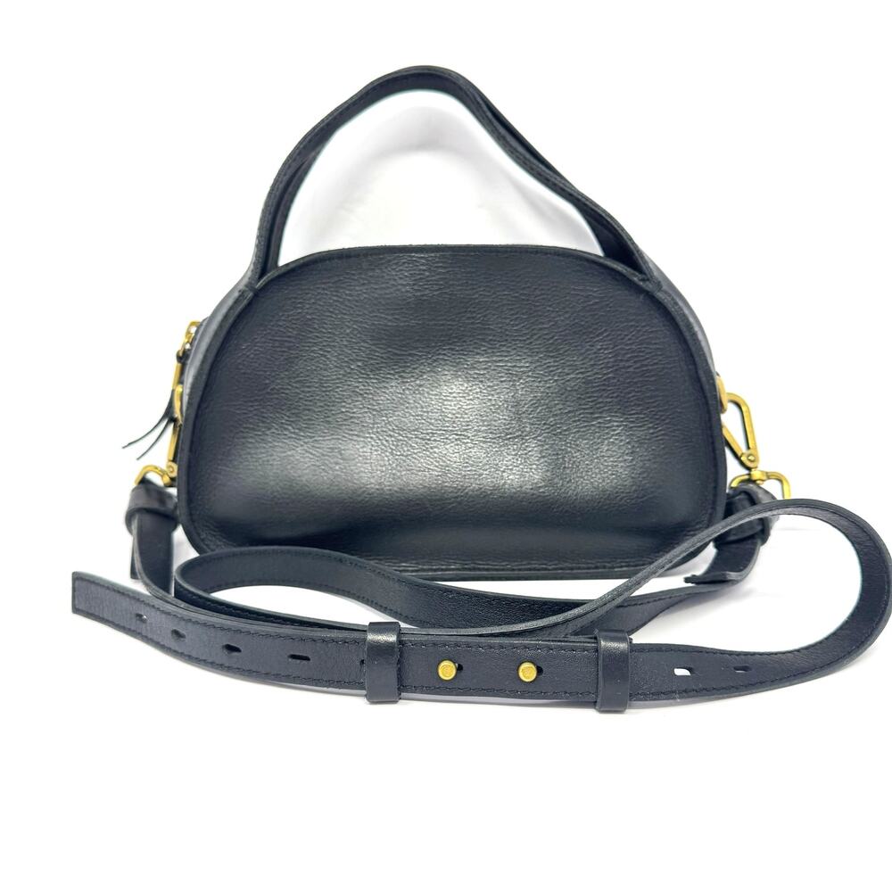 Madewell Black Leather Crossbody Bag with Gold Hardware